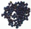 100 4x6mm Metallic Navy AB Drop Beads